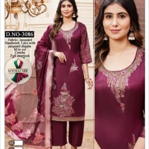 LookLuxee Jacquard Handwork Suit with Dupatta