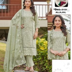 Light Green Embroidered Suit Set